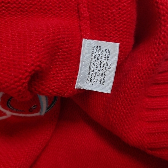 Classic Elements Red Sweater Full Zip Snowman 3D Holiday Ribbed Trim Size Large - Picture 4 of 12
